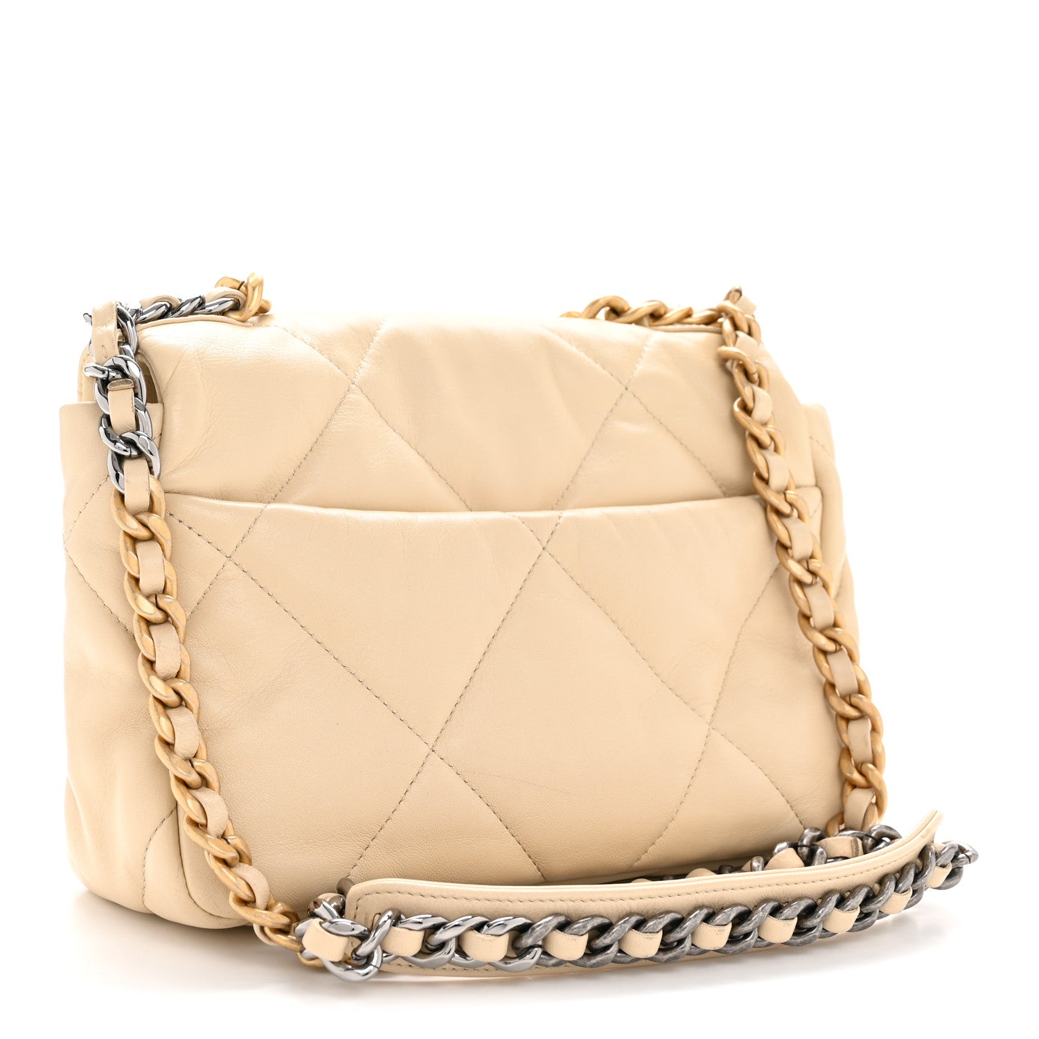 Chanel Lambskin Quilted Medium Chanel 19 Flap Beige 3 of 15