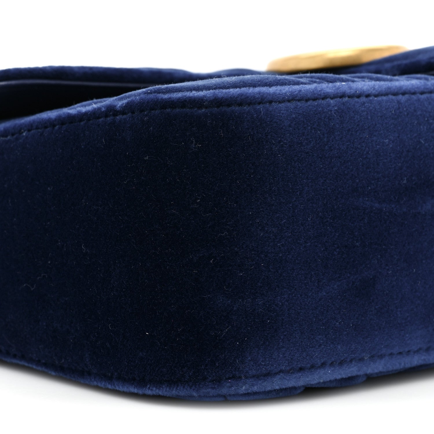 Gucci Velvet Matelasse Small GG Marmont Shoulder Bag Cobalt Blue 9 of 10
