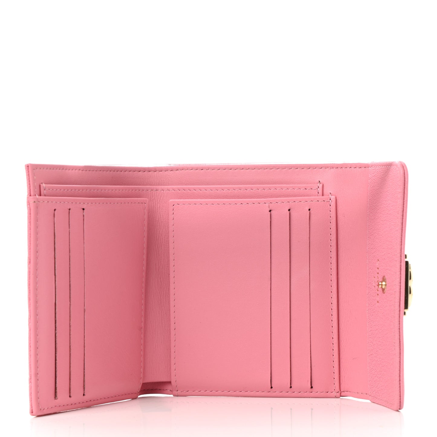 Caviar Quilted Compact Boy Wallet Pink