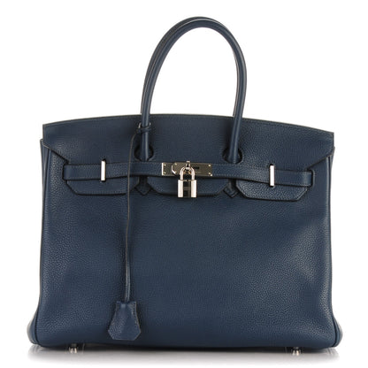 Hermes Taurillon Clemence Birkin 35 Bleu De Prusse 1 of 26