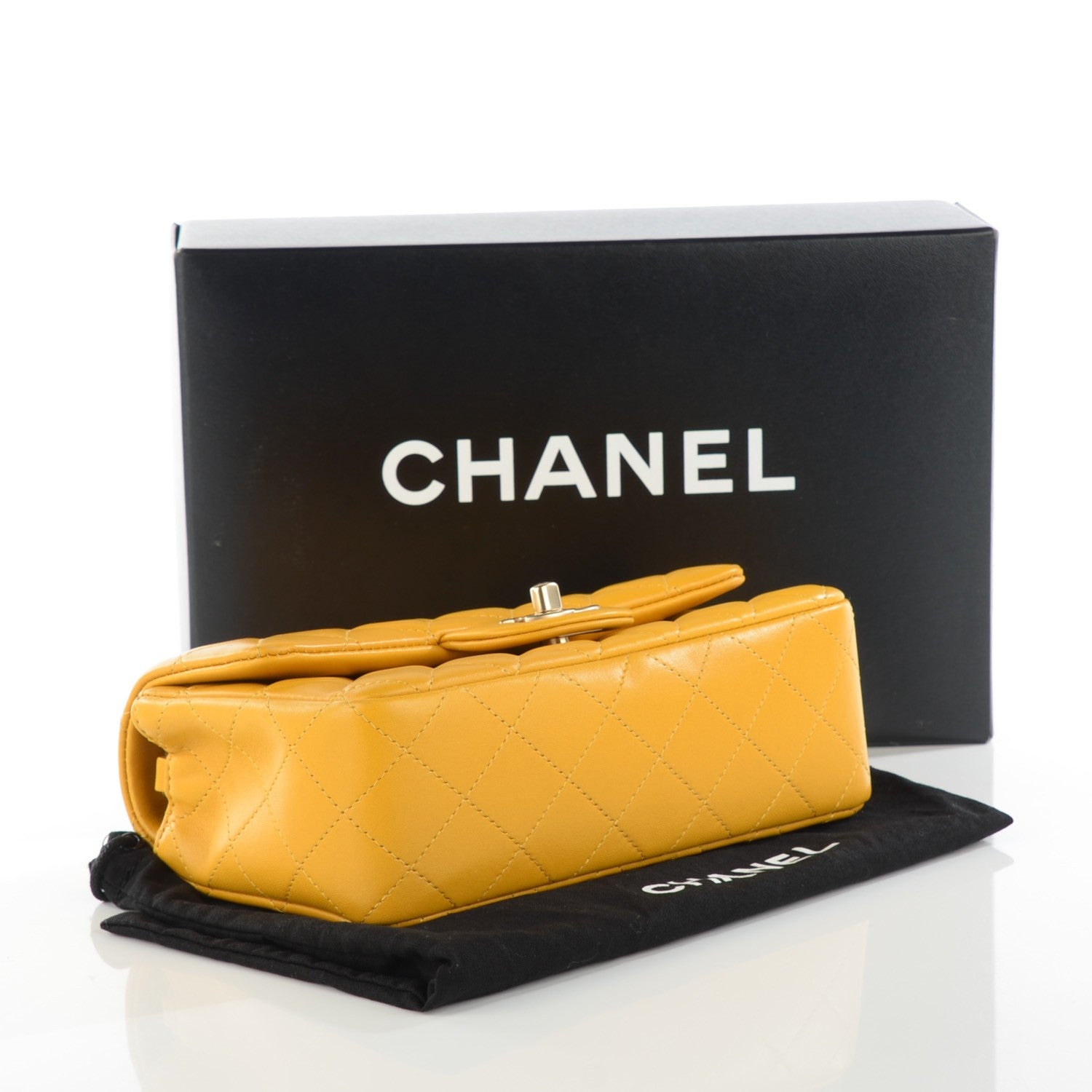 Chanel Lambskin Quilted Mini Rectangular Flap Yellow 4 of 8