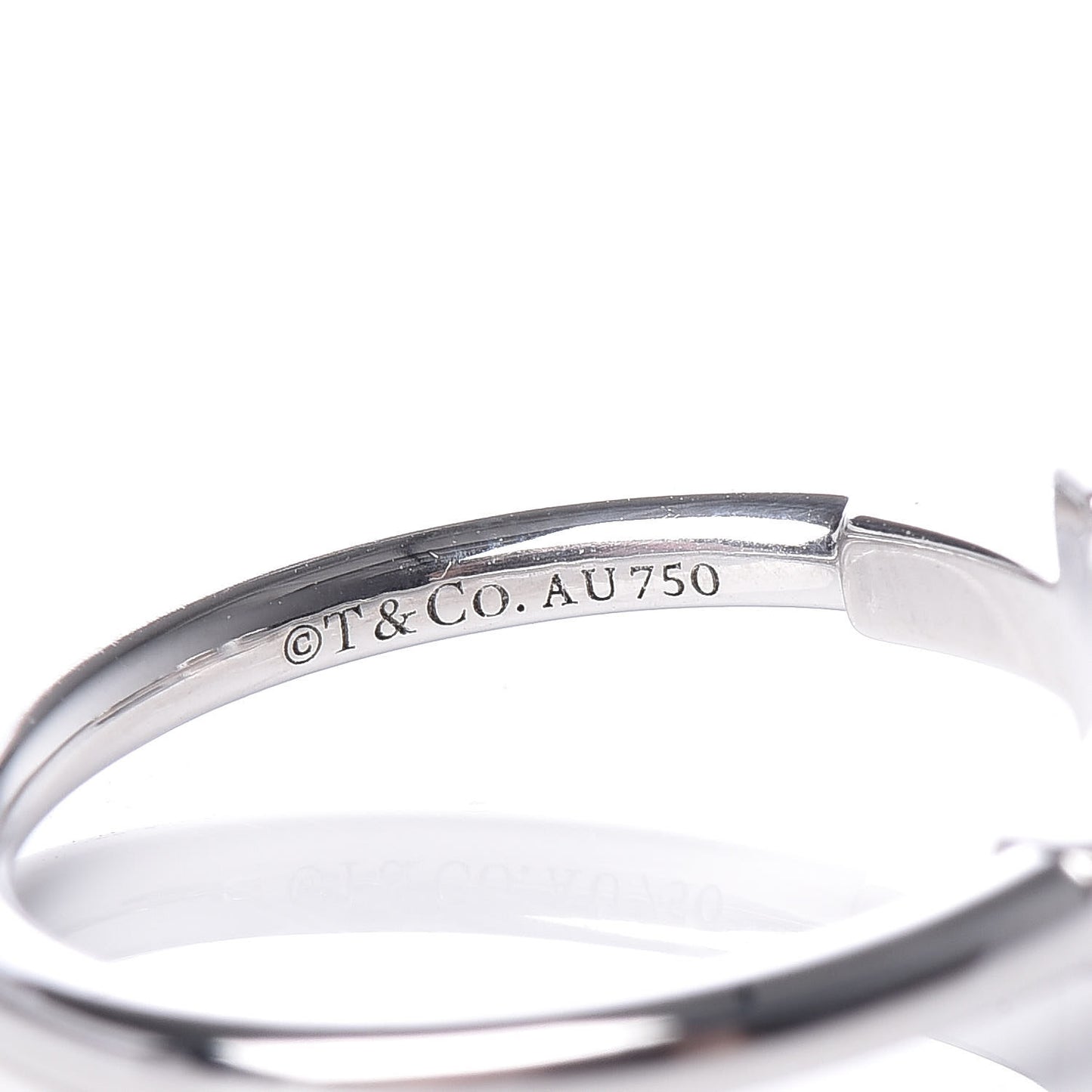 18K White Gold T Wire Ring 48 4.5