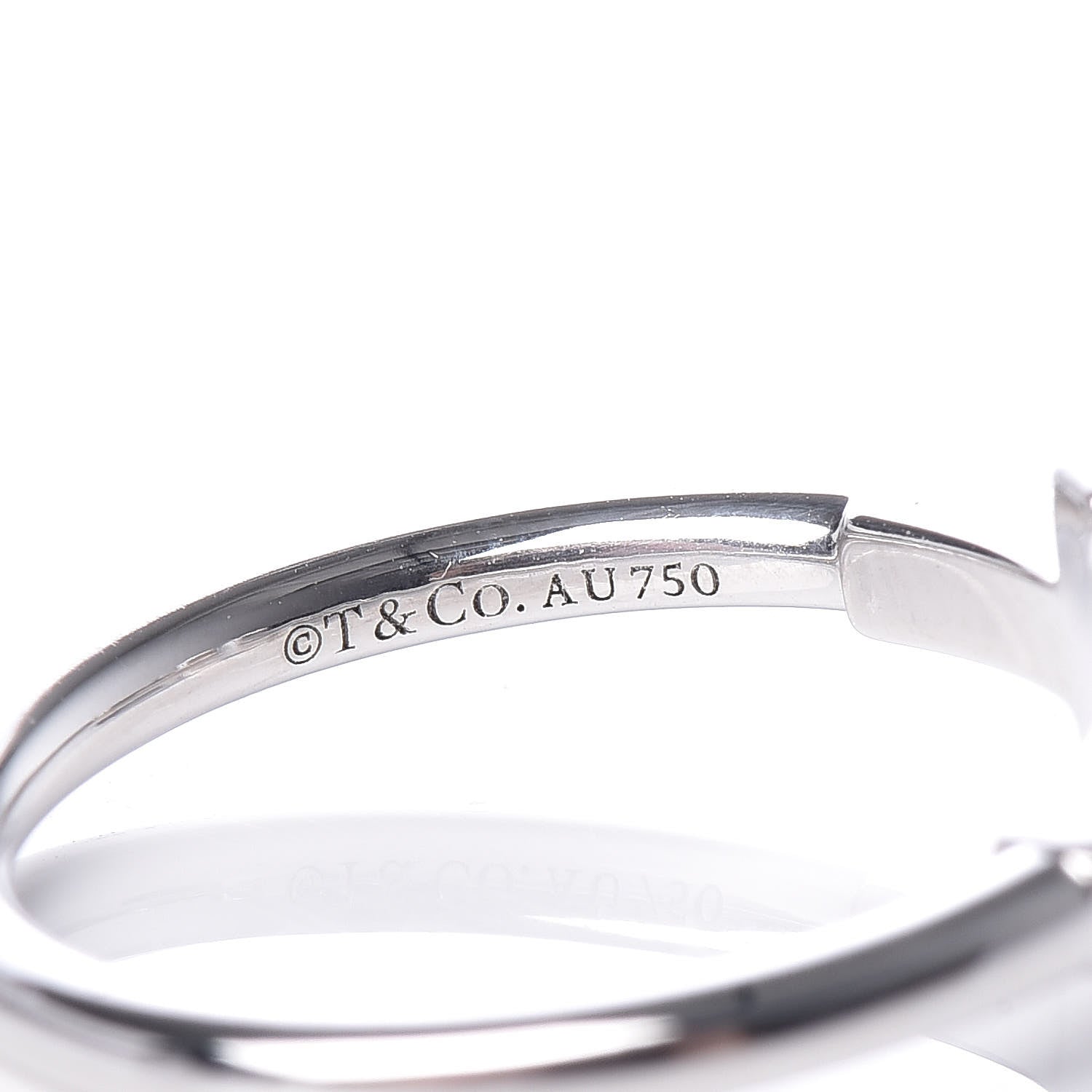Tiffany 18K White Gold T Wire Ring 48 4.5 5 of 5