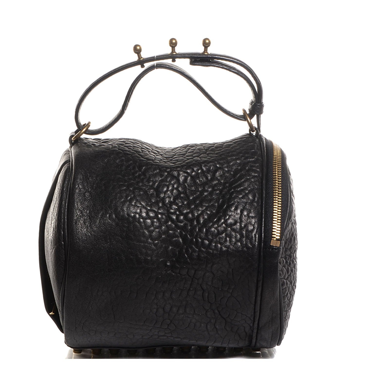 Alexander Wang Pebbled Lambskin Angela Pochette Black Antique Brass Hardware 1 of 8