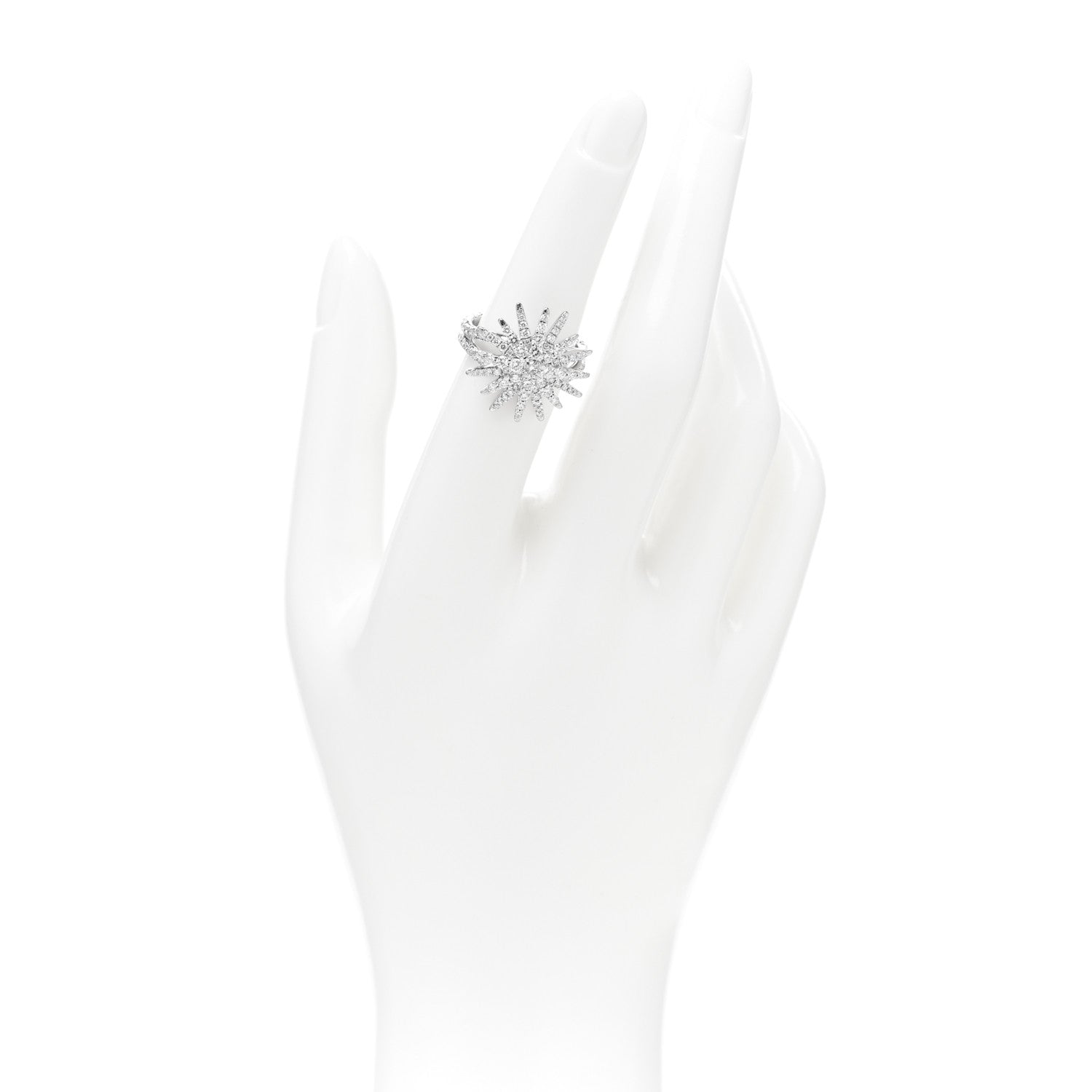 David Yurman 18K White Gold Diamond 20mm Starburst Ring 52 6 2 of 5