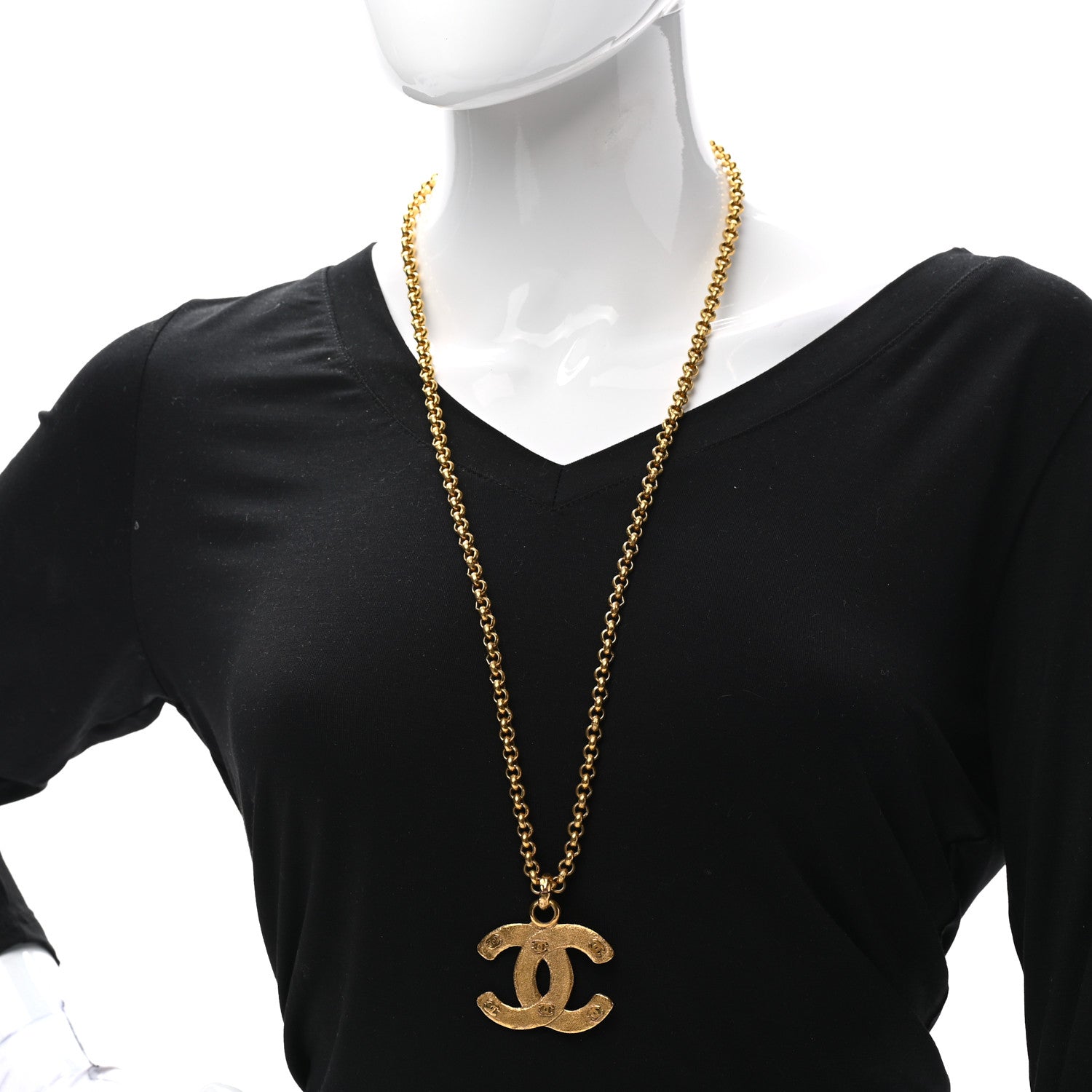 Chanel Chain CC Long Necklace Gold 2 of 6