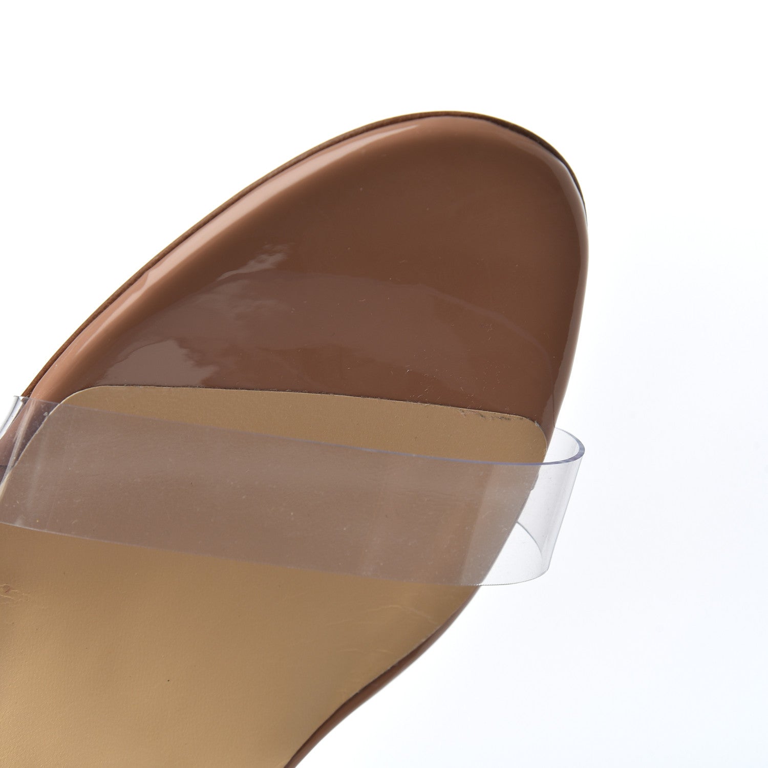 Christian Louboutin Patent PVC Just Nothing 85 Slide Sandals 38 Nude 9 of 9