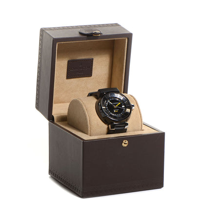 Louis Vuitton PVD Stainless Steel Rubber 41mm Tambour GMT Automatic Watch Black 8 of 8