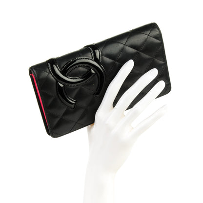 Chanel Calfskin Quilted Cambon Yen Wallet Black 3 of 11