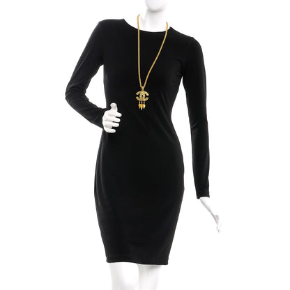 Chanel Fretwork CC Spindles Long Necklace Gold 2 of 6