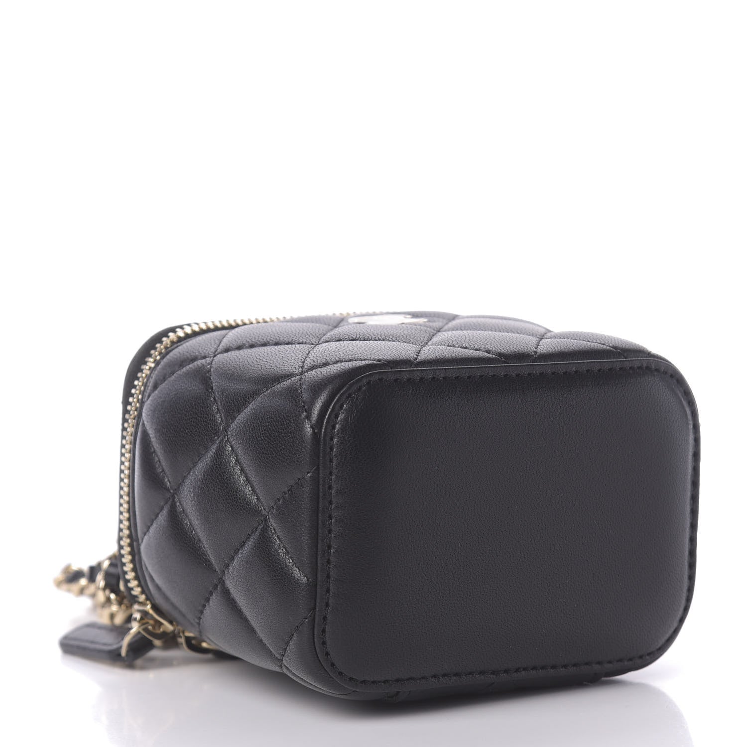 Chanel Lambskin Quilted Mini Vanity Case With Chain Black 4 of 10