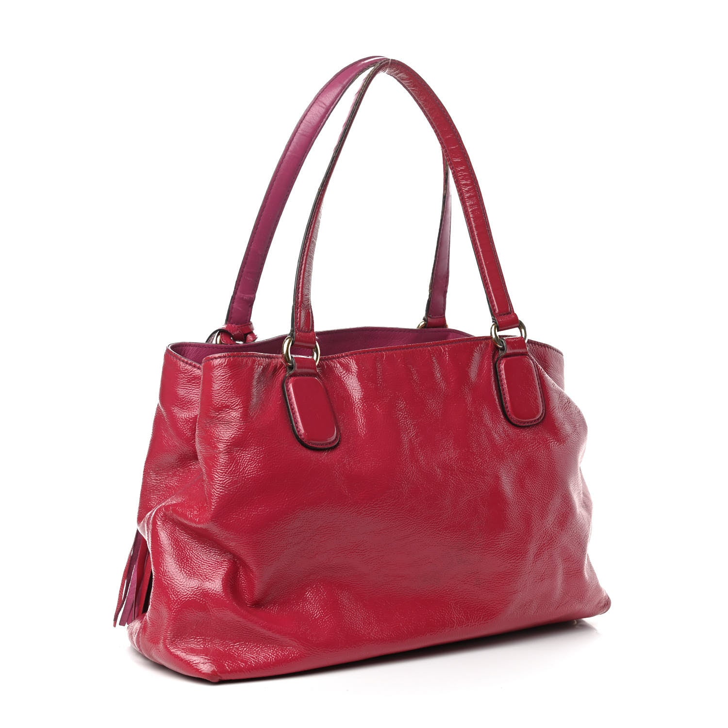 Gucci Vernice Naplack Medium Soho Working Tote Bright Bouganville 3 of 10