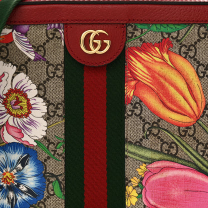 Gucci GG Supreme Monogram Flora Web Small Ophidia Top Handle Shoulder Bag Hibiscus Red 22 of 23