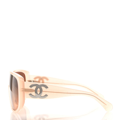 Chanel Transparent Acetate Shield Sunglasses 5495 Light Pink 3 of 8