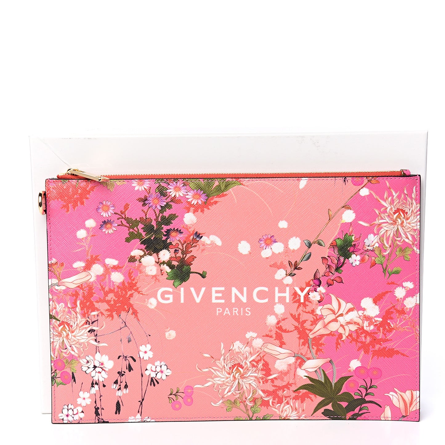 Coated Canvas Floral Print Medium Iconic Pouch Pink