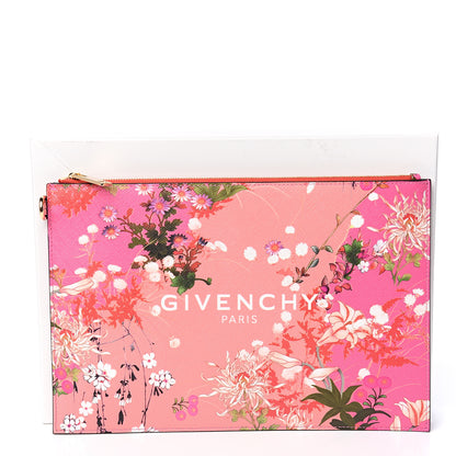 Givenchy Coated Canvas Floral Print Medium Iconic Pouch Pink 7 of 7