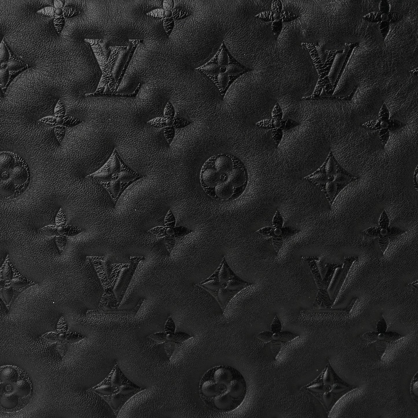 Lambskin Embossed Monogram Coussin MM Black