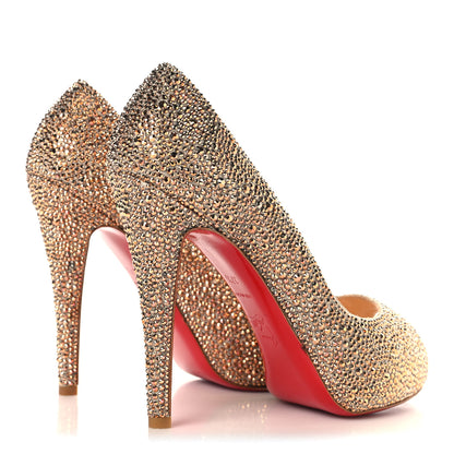Christian Louboutin Specchio Strass Crystal Lady Peep 150 Pumps 37.5 Rose Gold 5 of 8