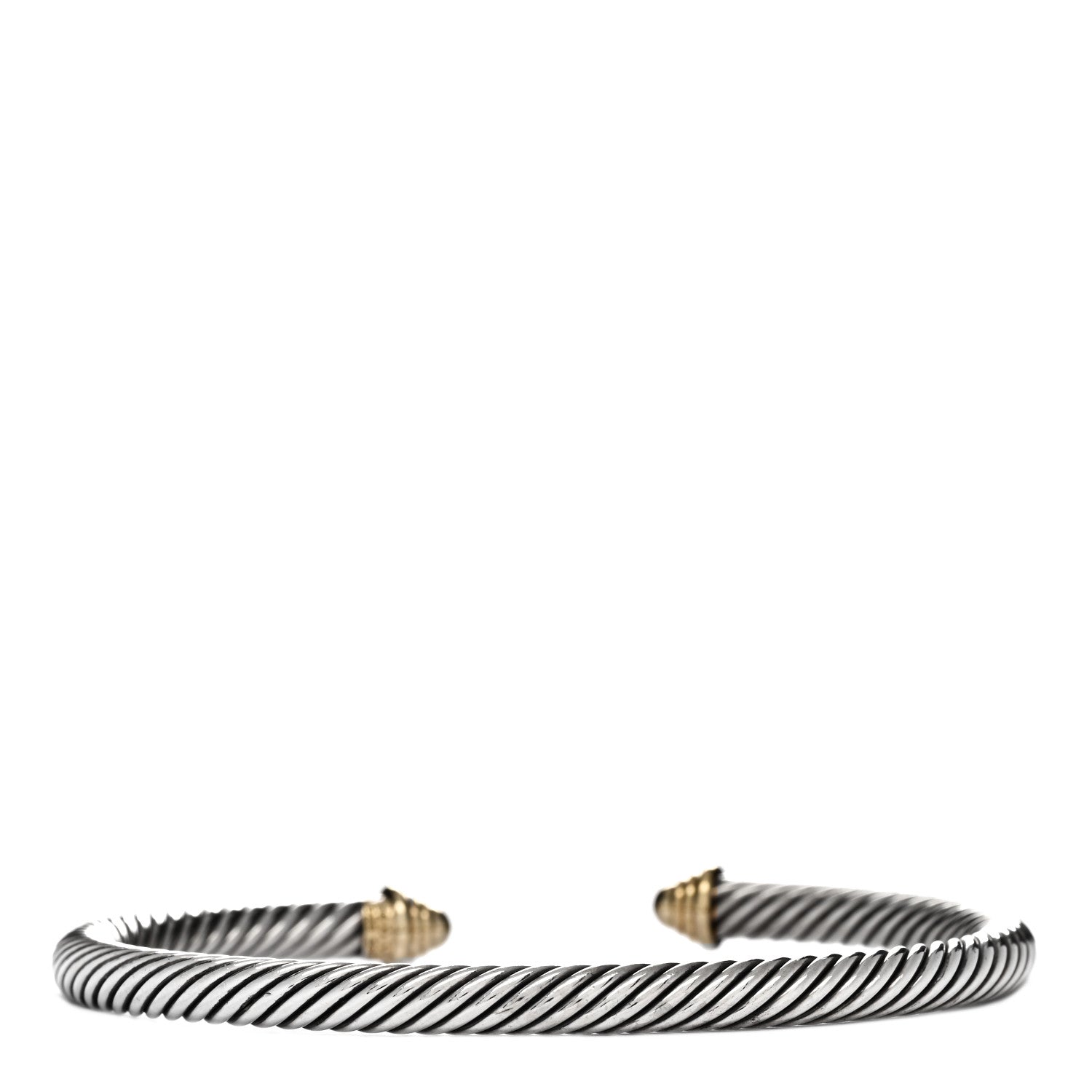 David Yurman Sterling Silver 14K Yellow Gold 5mm Cable Classics Bracelet 2 of 3