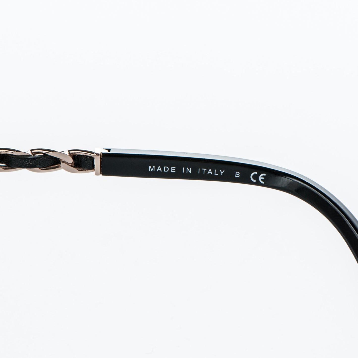 Lambskin Square Chain Sunglasses 5210-Q Black