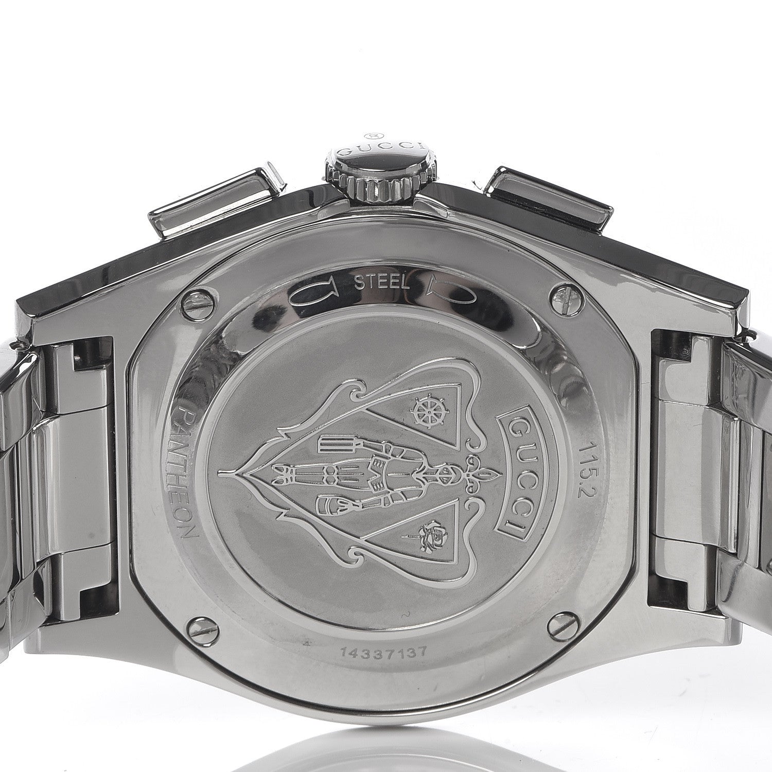 Gucci Stainless Steel 40mm Pantheon Chronograph Quartz Watch Black 5 of 11