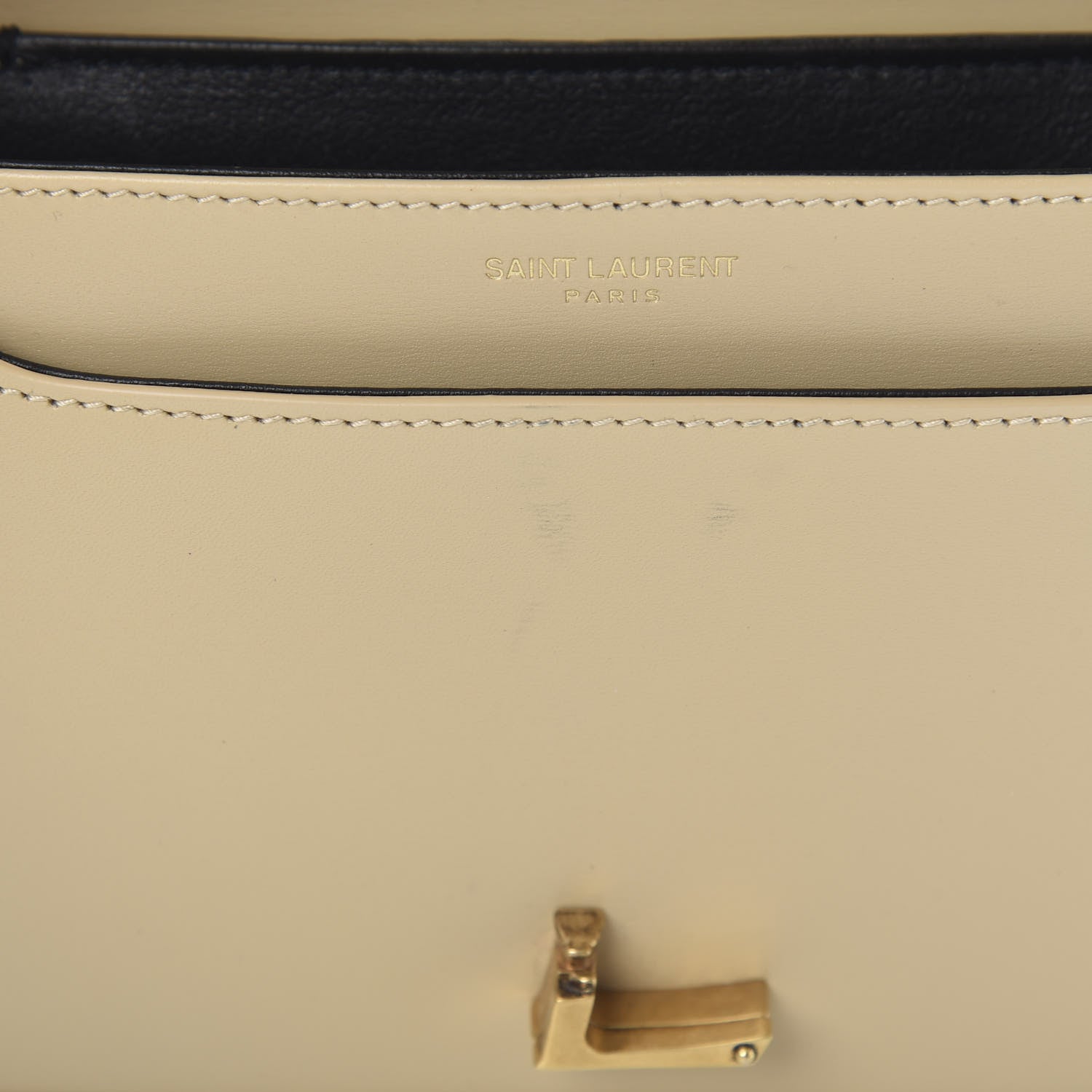 Saint Laurent Smooth Calfskin Small Solferino Satchel Ivory Natural 10 of 11