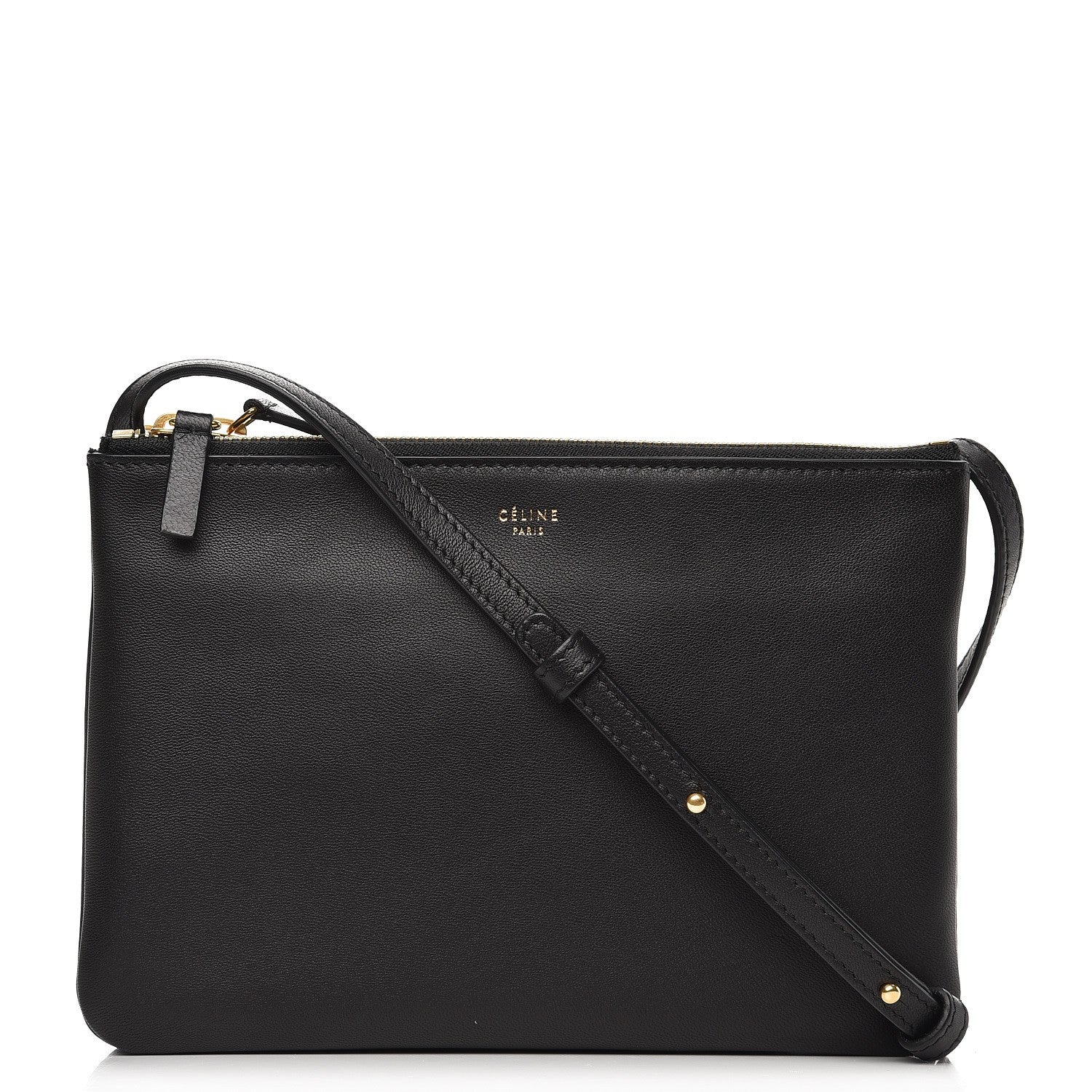 Celine Lambskin Small Trio Crossbody Bag Black 1 of 9