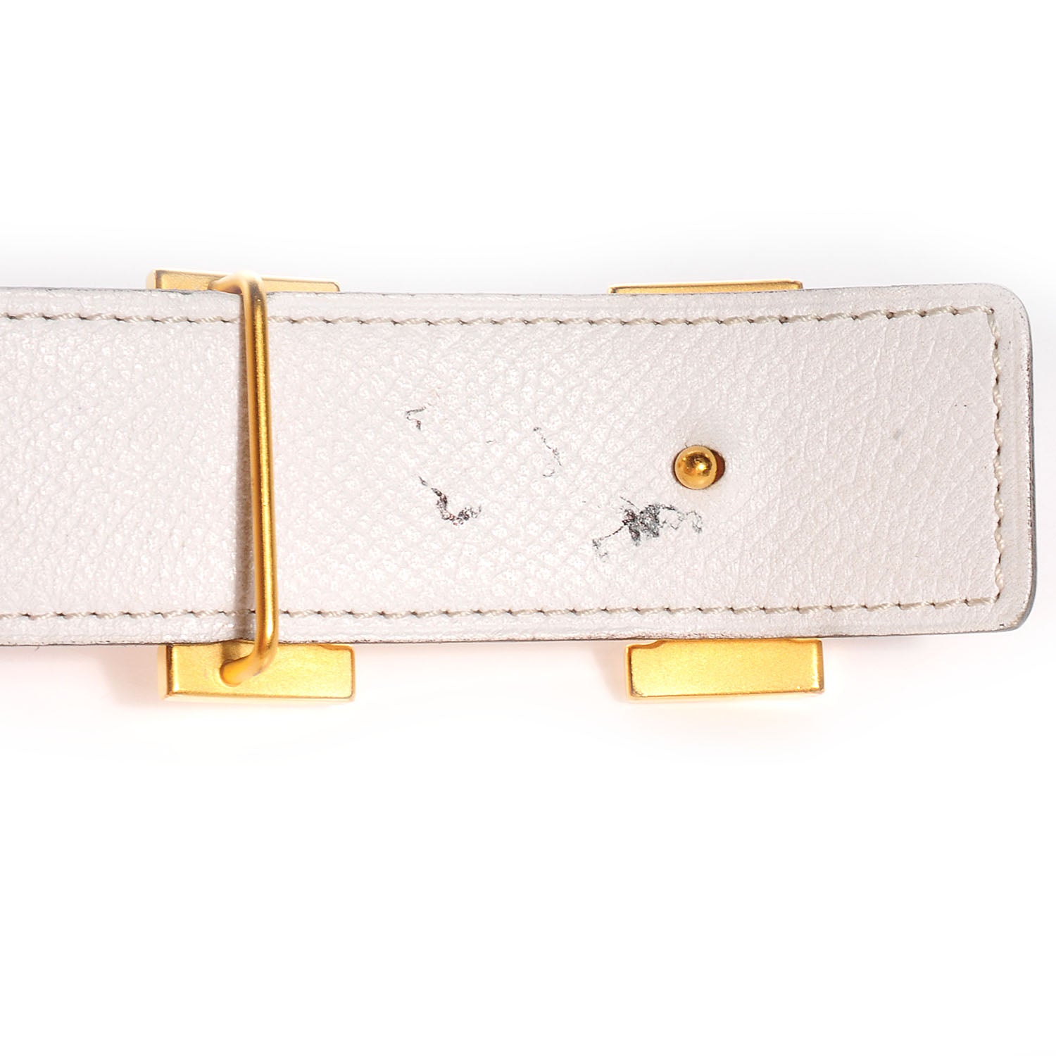 Hermes Chamonix Courchevel Reversible Polished Constance 32mm H Belt Gold Blanc 75 4 of 6