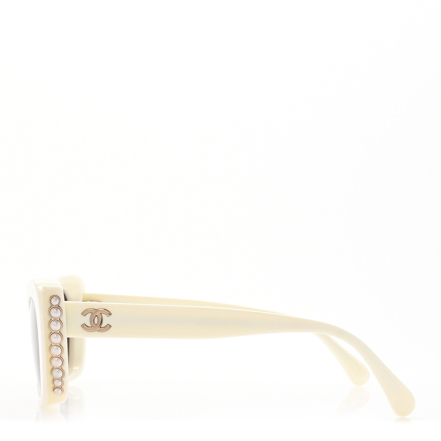 Chanel Acetate Pearl Cat Eye CC Sunglasses 5481-H White 3 of 8