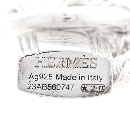 Hermes Sterling Silver Cadenas Kelly Lock Pendant Necklace 9 of 11