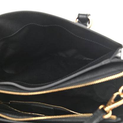 Salvatore Ferragamo Printed Calfskin Beky Tote Black 6 of 11