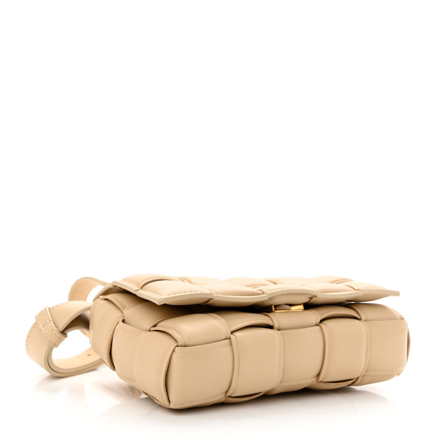 Nappa Maxi Intreccio Small Padded Cassette Crossbody Bag Porridge
