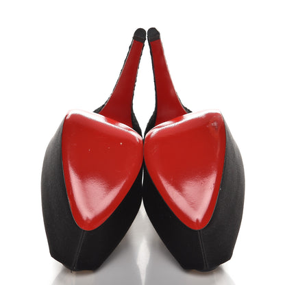Christian Louboutin Satin Lace Chantilly Astrakan Aeronotoc 160 Bootie 38 Black 5 of 10