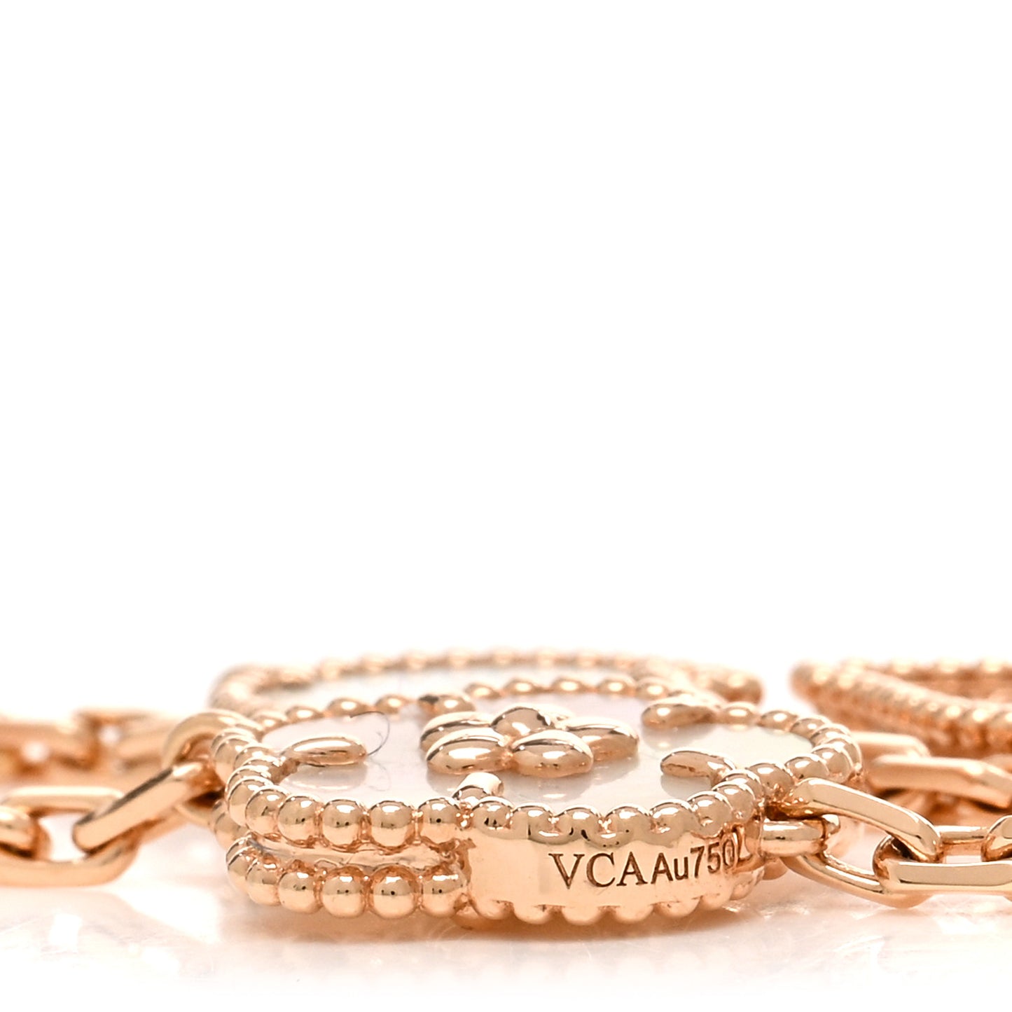 18K Rose Gold Carnelian Mother of Pearl Onyx 5 Motifs Lucky Spring Bracelet