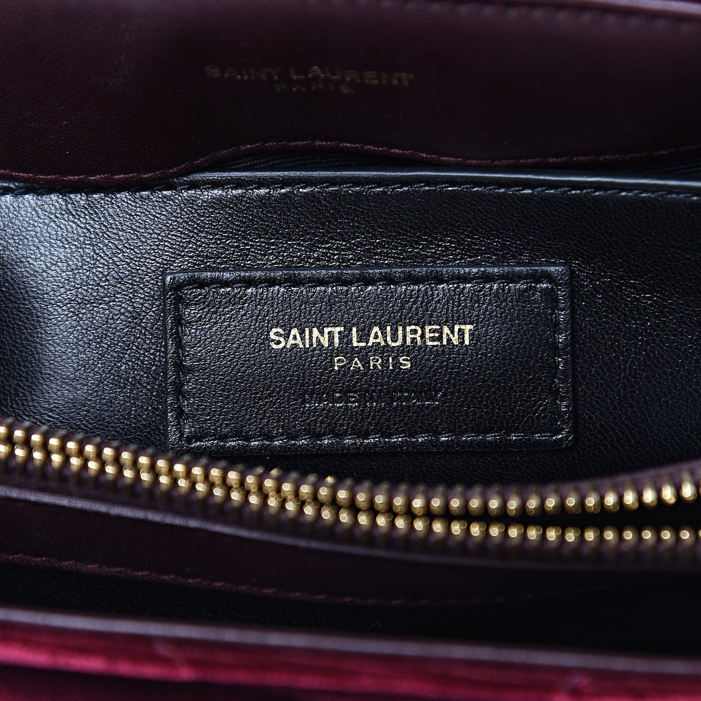 Velvet Y Quilted Monogram Small Loulou Chain Satchel Burgundy