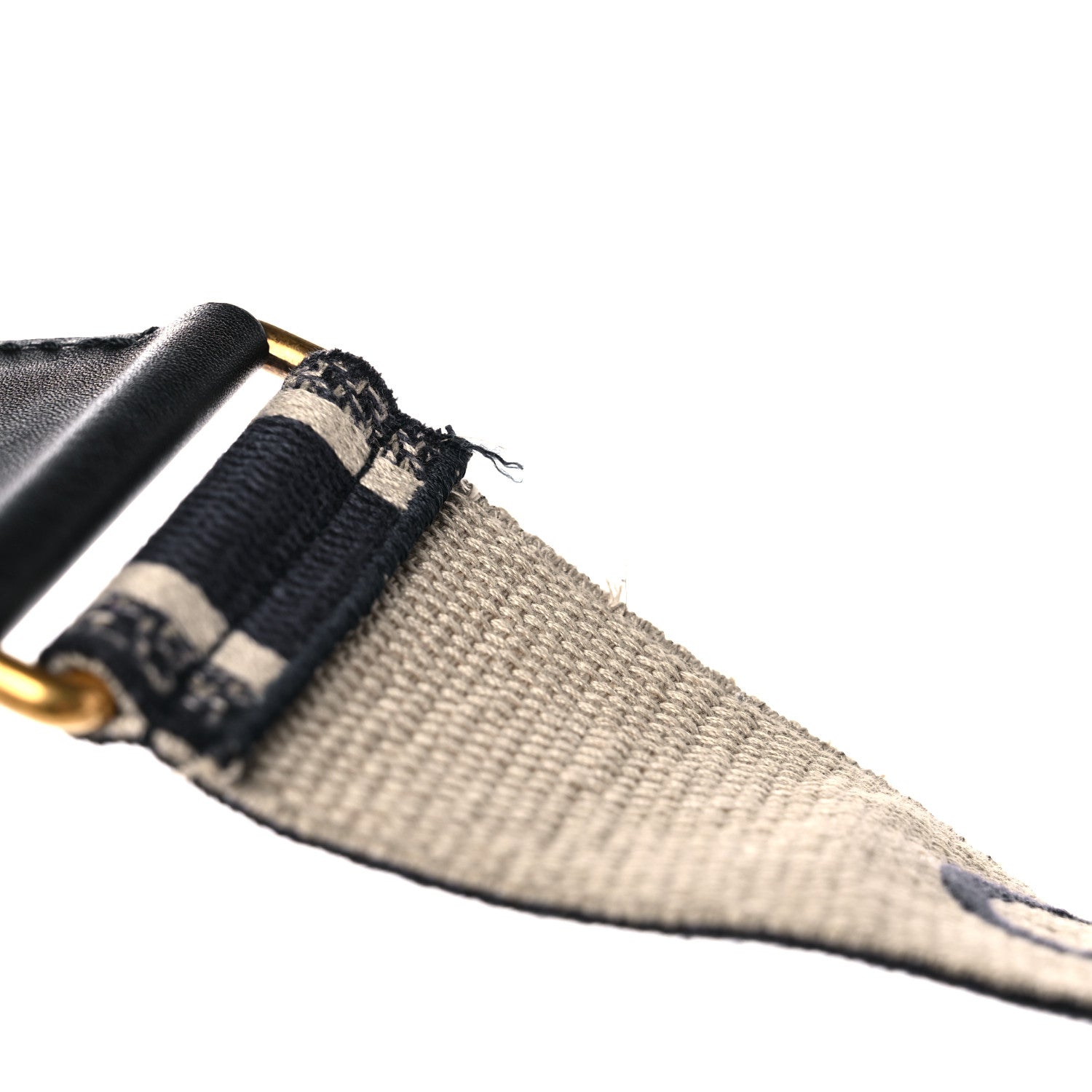 Christian Dior Canvas Embroidered Shoulder Strap Black 5 of 10