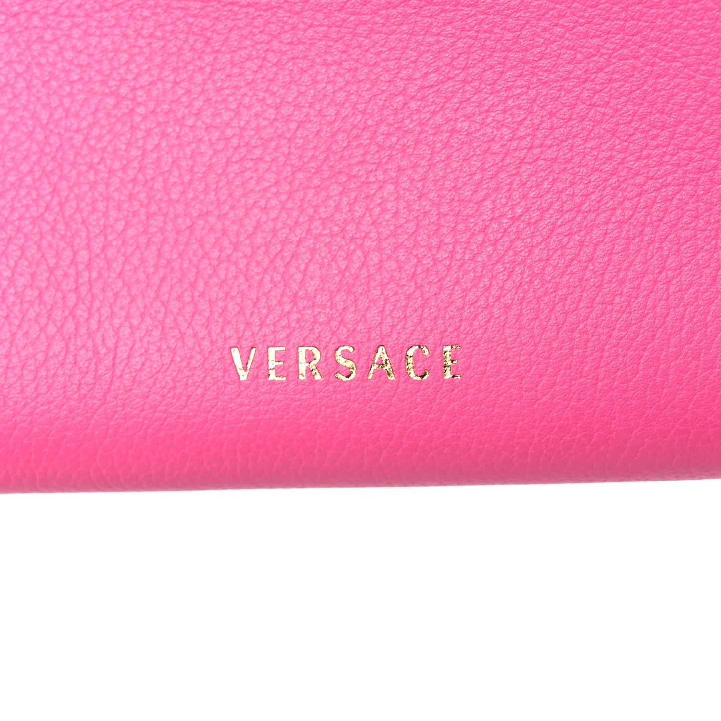 Grained Calfskin Medusa Small Top Handle Handbag Cerise