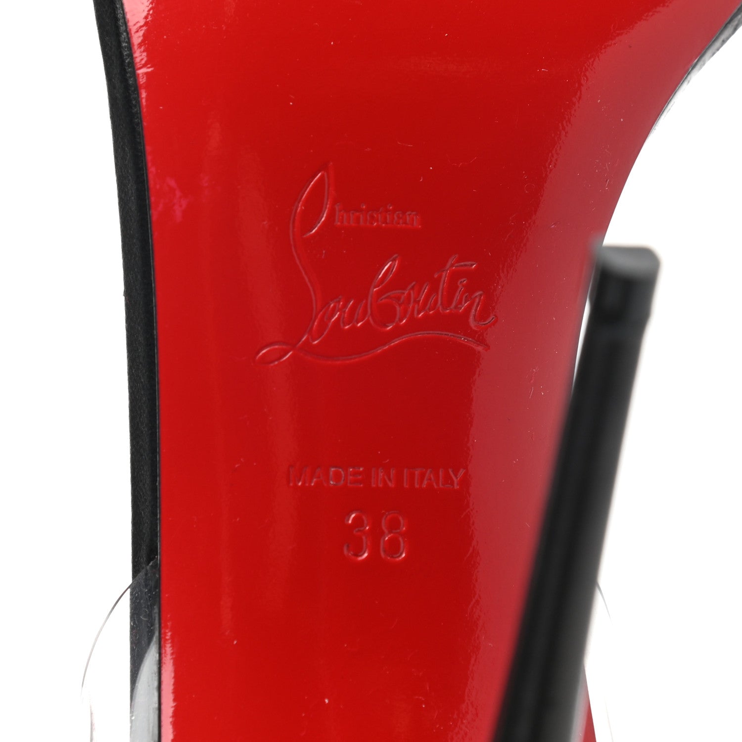 Christian Louboutin Shiny Nappa PVC Jonatina 100 Sandals 38 Black 6 of 7