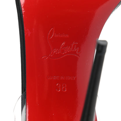 Christian Louboutin Shiny Nappa PVC Jonatina 100 Sandals 38 Black 6 of 7