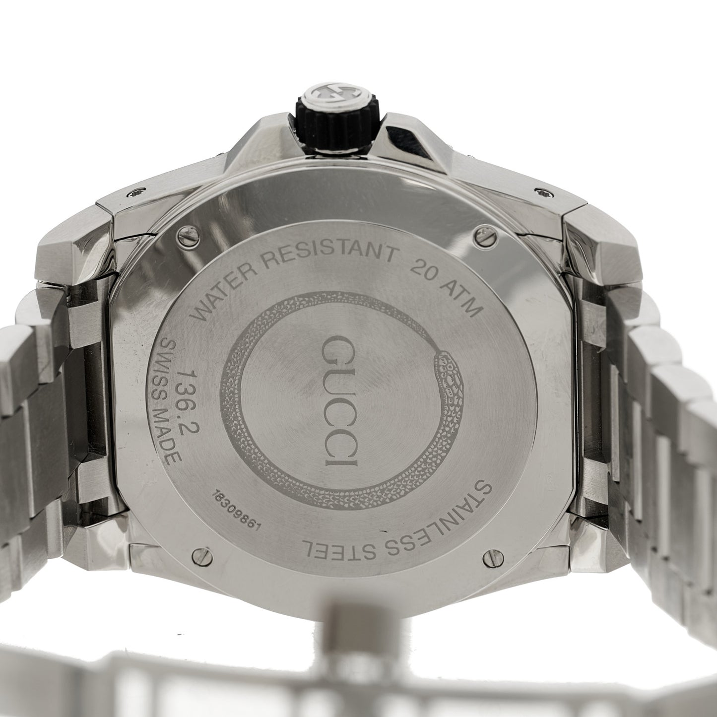 Stainless Steel 45mm Dive Snake Quartz Watch Black