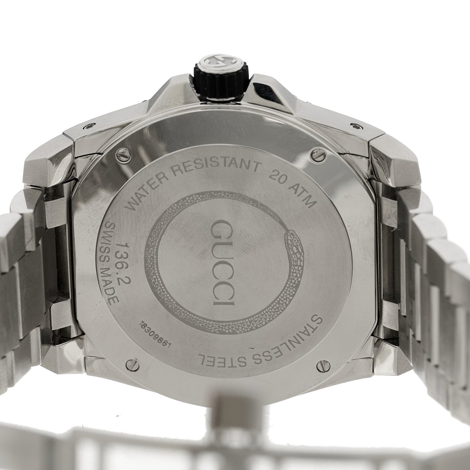 Gucci Stainless Steel 45mm Dive Snake Quartz Watch Black 4 of 5
