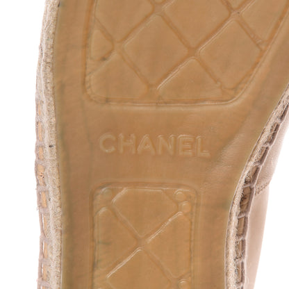 Chanel Lambskin CC Espadrilles 40 Beige Black 8 of 15