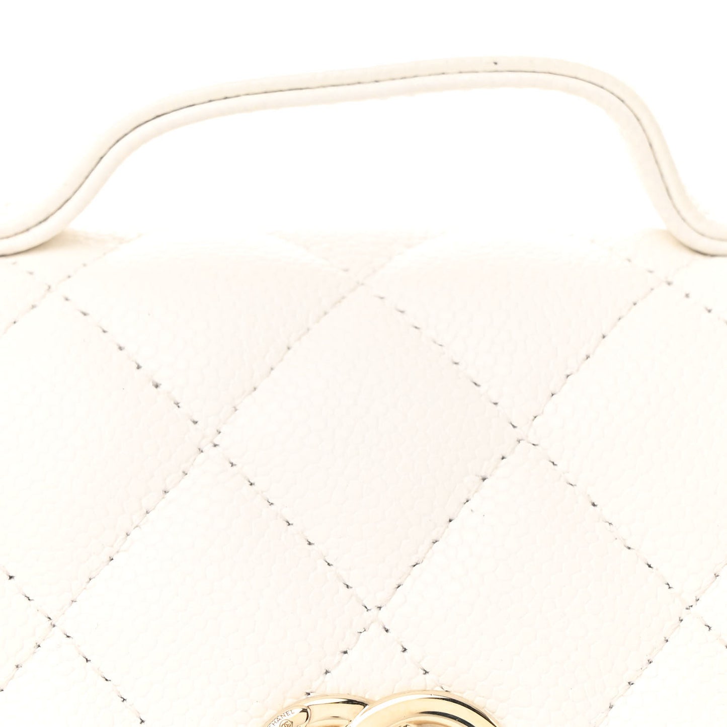 Caviar Quilted Business Affinity Clutch With Chain Flap White