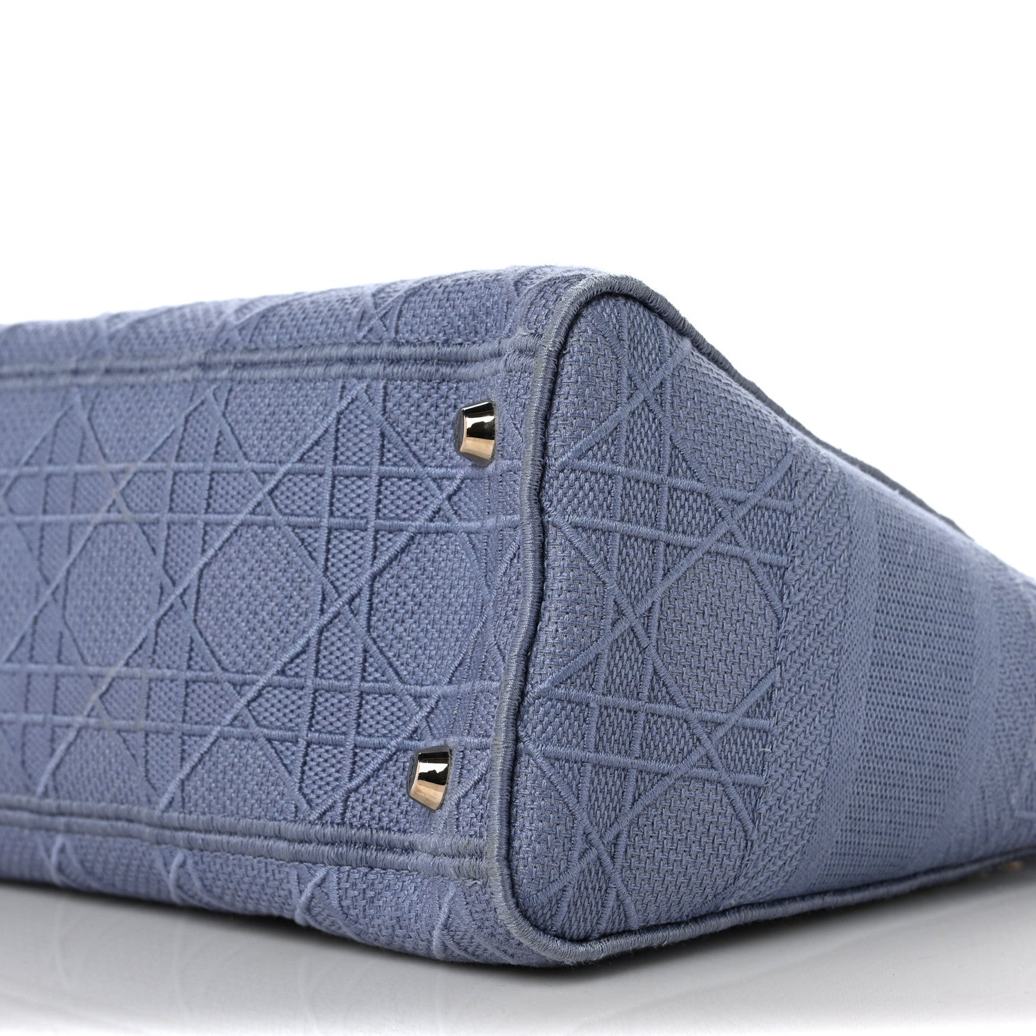 Christian Dior Canvas Embroidered Cannage Medium Lady D-Lite Blue 8 of 8