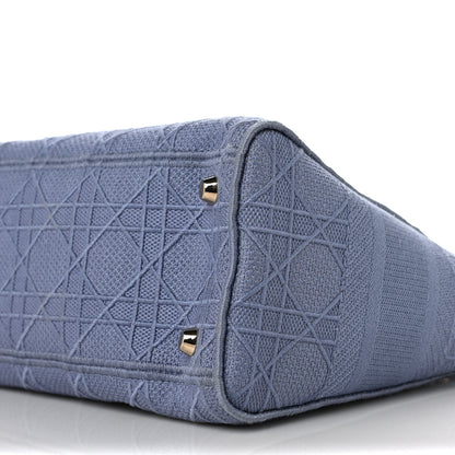 Christian Dior Canvas Embroidered Cannage Medium Lady D-Lite Blue 8 of 8