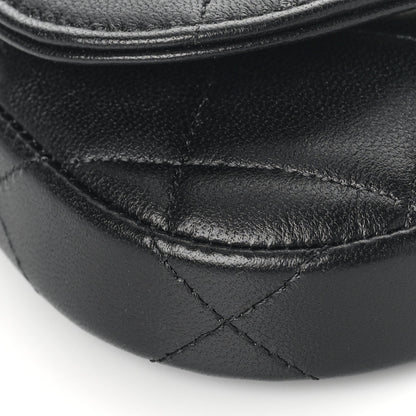 Chanel Lambskin Quilted Pearl Top Handle Clutch With Chain Black 10 of 12