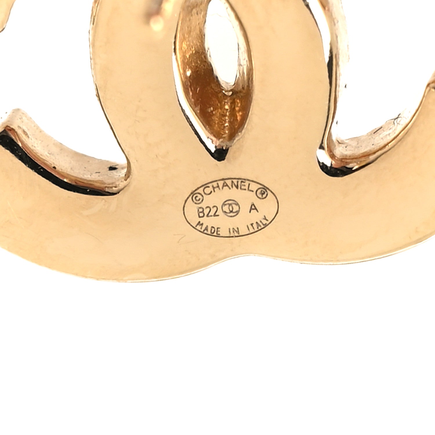 Chanel Metal Enamel CC Earrings Black Gold 4 of 5