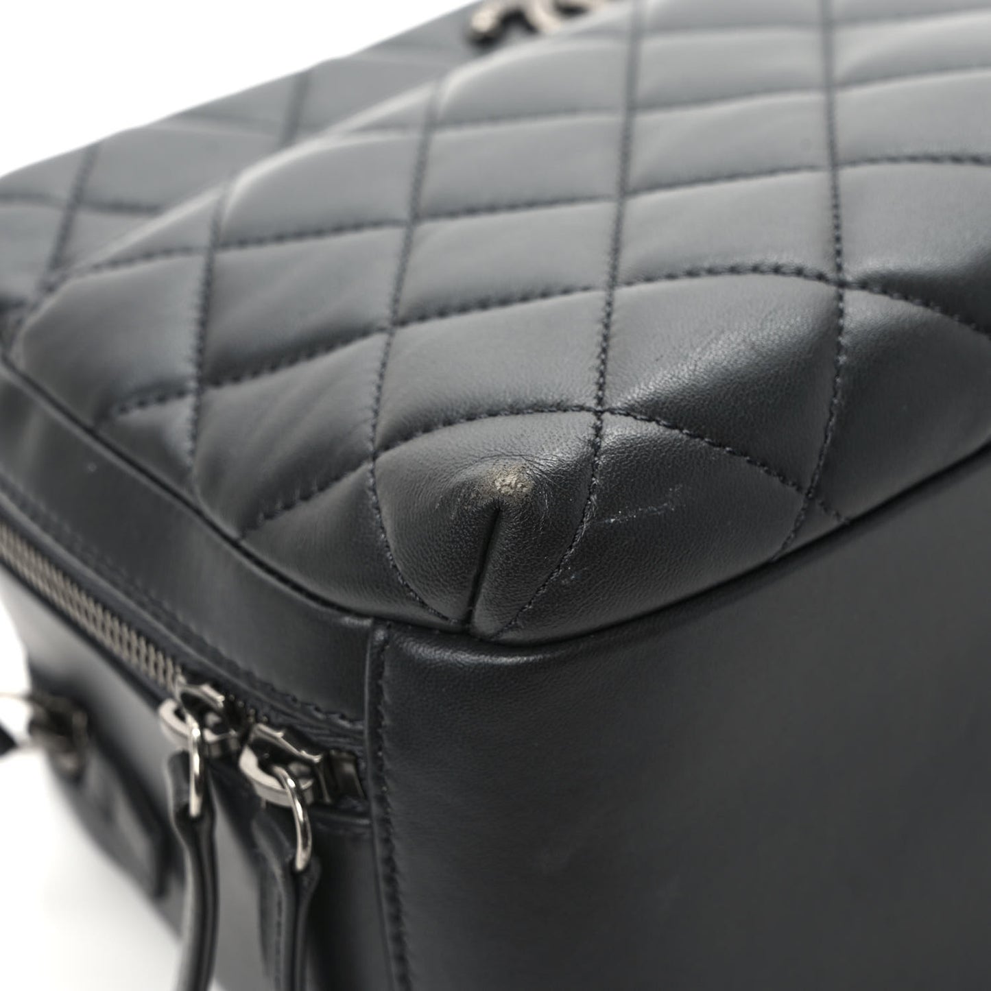 Lambskin Quilted Medium Trendy CC Bowling Bag Dark Grey