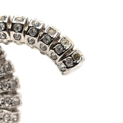 Chanel Crystal CC Earrings Silver 5 of 5