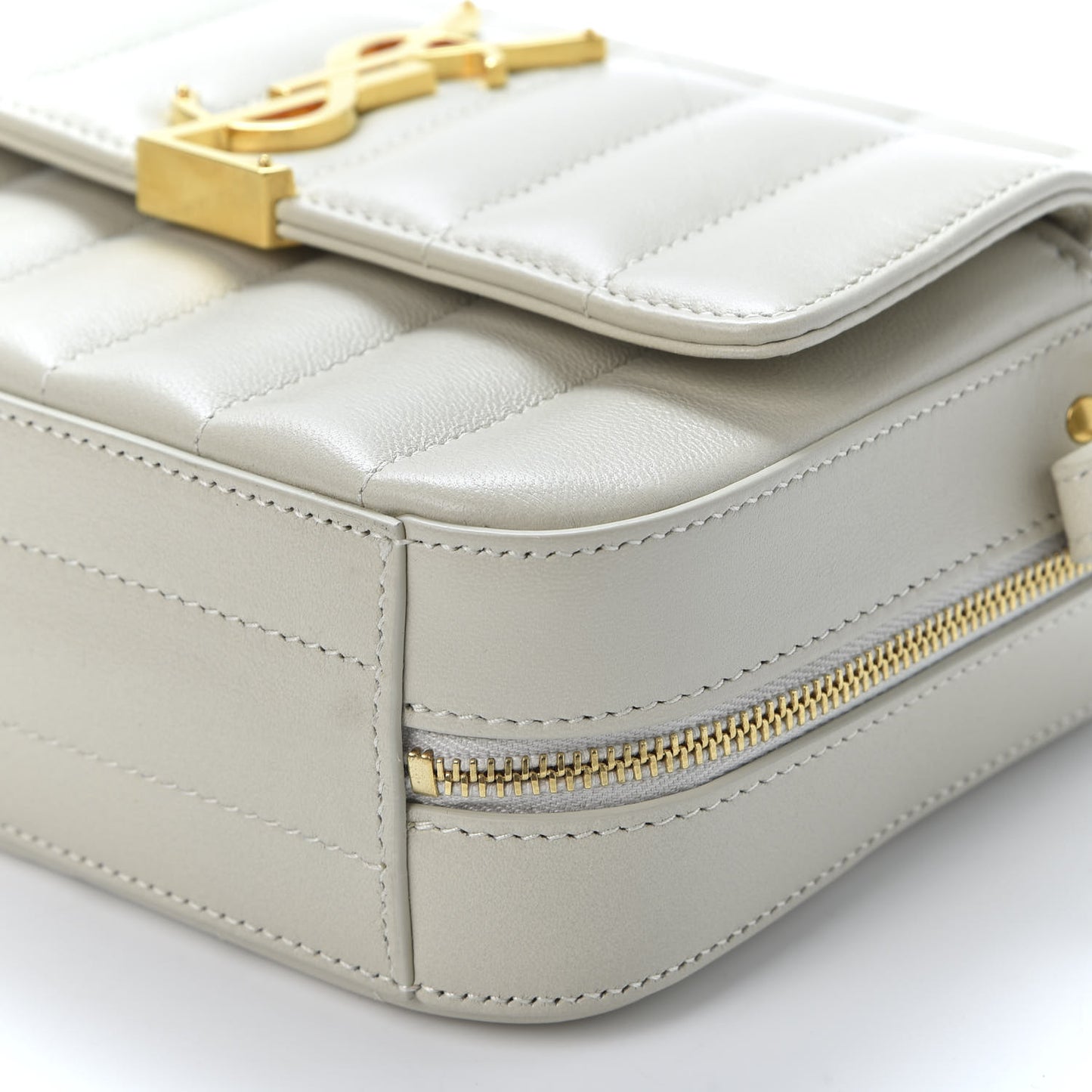 Lambskin Matelasse Monogram Vicky Camera Bag Crema Soft
